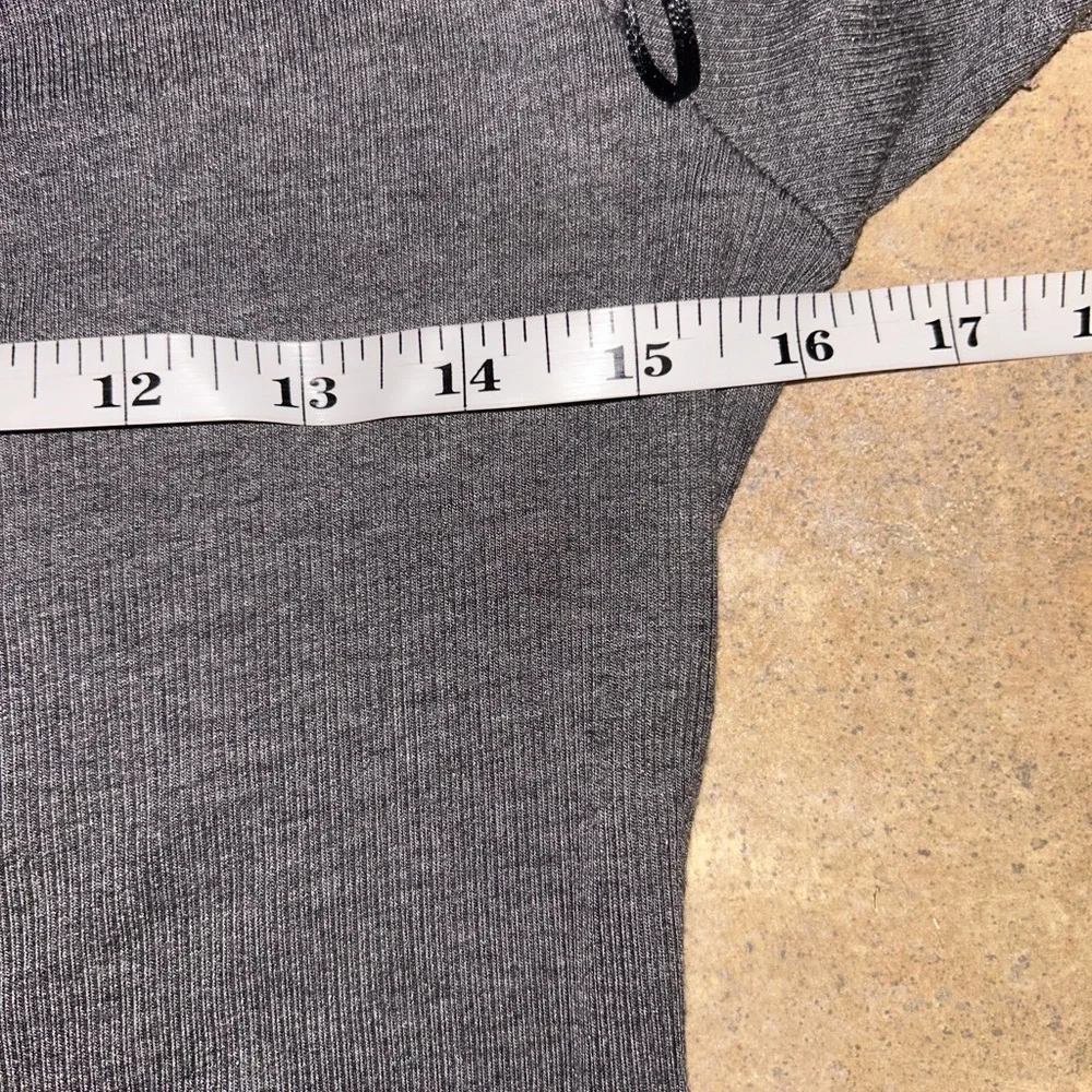 Sen Gray Off-Shoulder Long Sleeve Top - super soft ribbed split sleeve - Picture 10 of 11